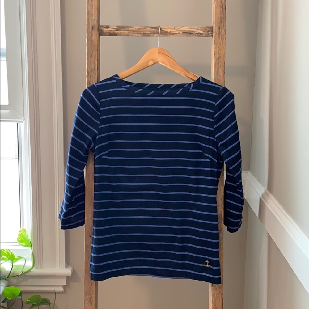 Nautica Striped Blouse with Anchor